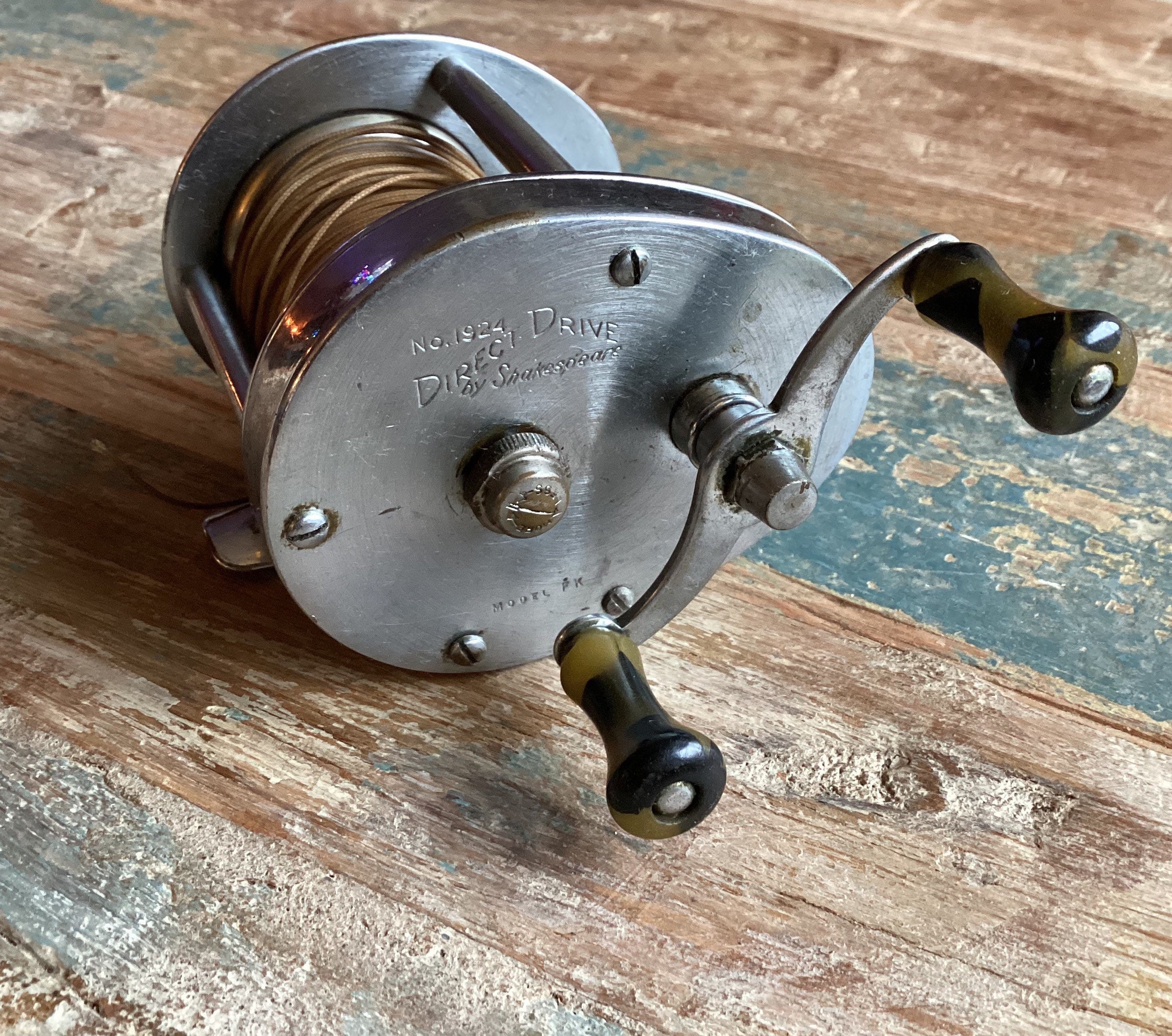 Shakespeare 1924 Direct Drive Fishing Reel Vintage Fishing Reel for Lures  Collectible Outdoor Sporting Goods USA Fish Retirement Gift 