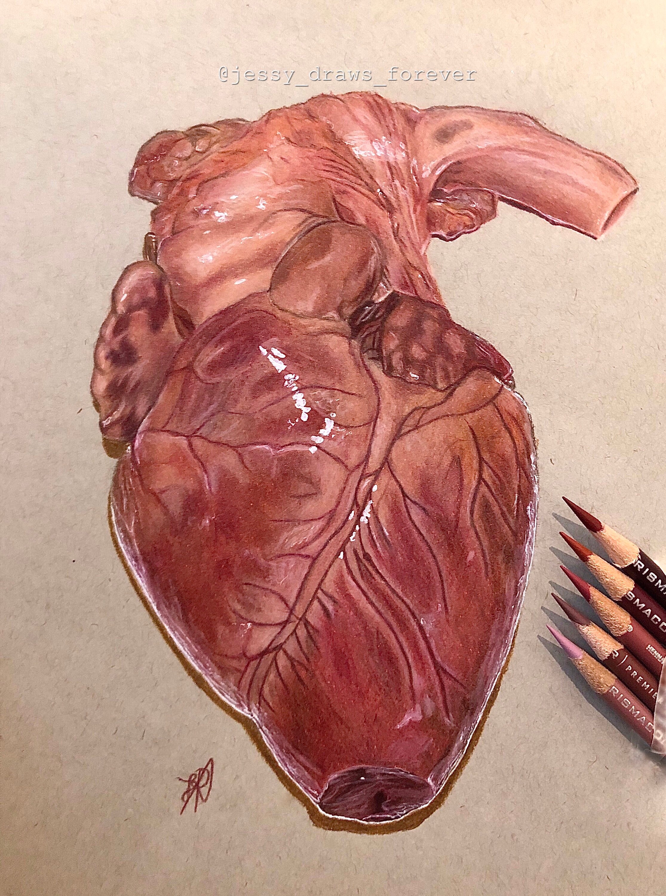 Heart Drawing (original) - Etsy