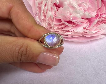 Faceted Moonstone Ring