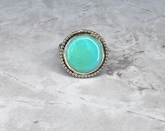Round Kingman Turquoise Ring