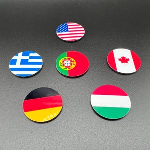 Handmade 1.2” Round Country Flag Magnet – Customizable World Flags, Travel Souvenir