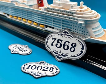 Handmade Personalized Disney Treasure Stateroom Door Number Magnet - Two Sizes