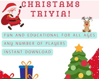 Christmas Trivia/ family game night/digital fun & educational Christmas game/ Holiday gift / kids activities/ gift for mom/ family activity