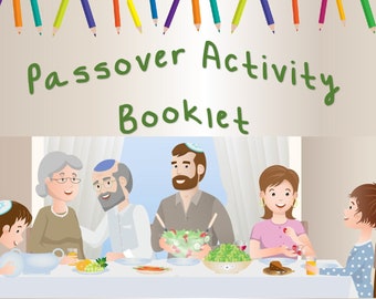 FUN PASSOVER ACTIVITIES -  6 games and puzzles for Children with solutions / Instant download Passover Activity / Passover games for seder