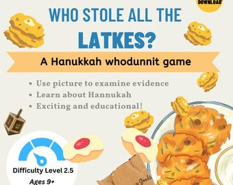Family Whodunnit Mystery (Level 1/5) | Who Stole all the Latkes? | 1-6 players