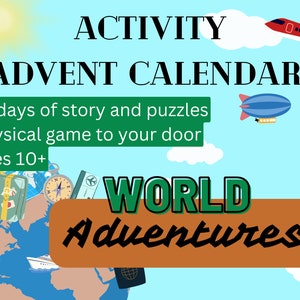 Adventure Game World Adventure 24-day puzzle quest for tween, teens and adults unique gift for Christmas, holidays , birthday image 3