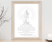 She is Virgo- Zodiac Print with Affirmation, two Sizes PDF & PNG, Zodiac Print, Zodiac Gift, Zodiac Art Print, Zodiac Wall Decor, Astrology