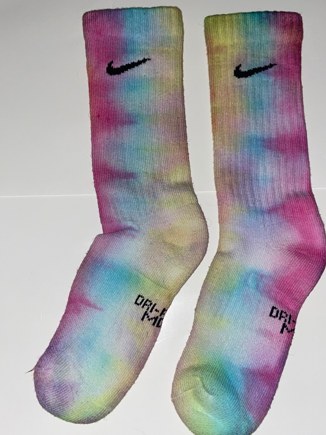 Pink Yellow and Blue Nike Socks Etsy