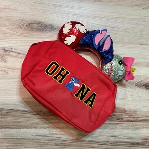Disney Inspired Embroidered OHANA Red Ear Bag - XL