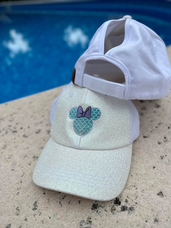 Disney Inspired Little Mermaid Embroidered Glitter Ponytail 