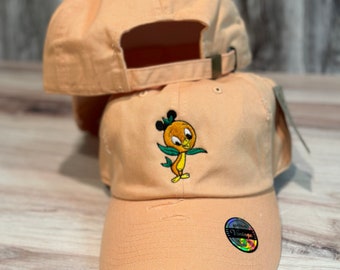 Disney's Orange Bird Inspired Embroidered Peach Hat