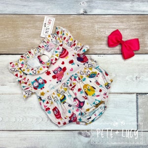 Curious Owl Baby Romper|Bubble (Owl/Flower/Heart Design)