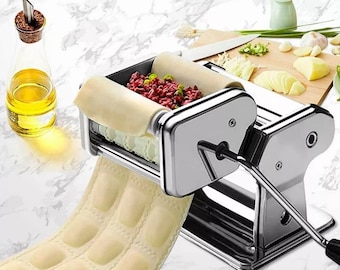 Machine à pâtes - Pâtes manuelles faites maison - NOUVEAU ! Coupes de pâtes longues 2 mesures et accessoires Ravioli et Lasagnes - LIVRAISON GRATUITE