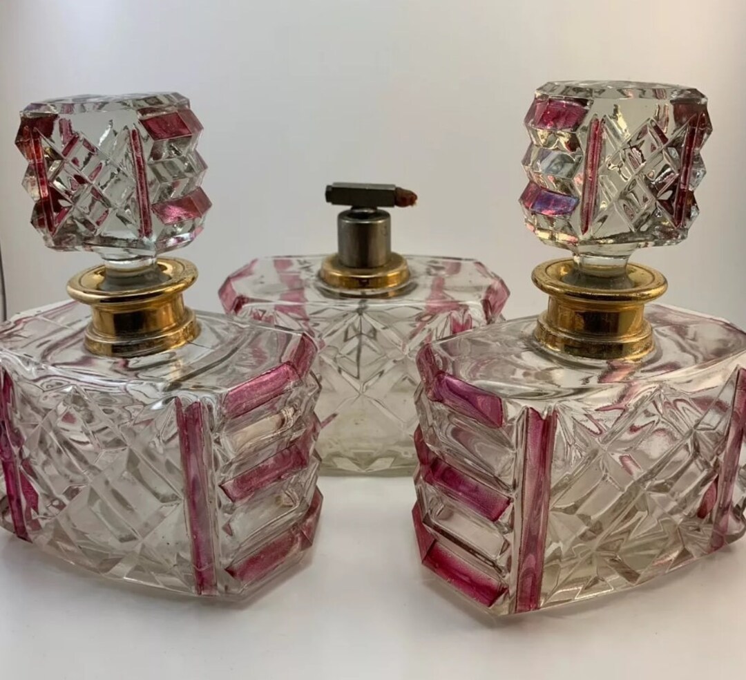 Vintage Dressing Table Set Crystal Dressing Table Set Etsy