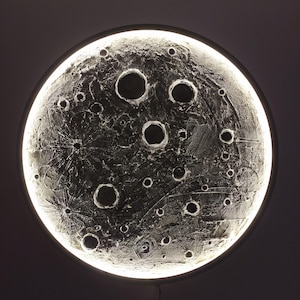 3D MOON LED WALL - Decorative Moon Wall Light, Textured Moon Painting, Moon Wall Decor, Textured Wall Lamp, Moon Night Light - Free Shipping
