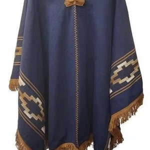 Traditional Argentine Poncho - Gauchos - Unisex - Men's Poncho - Women's Poncho - Handmade - Measures 120 x 180 cm - Free shipping
