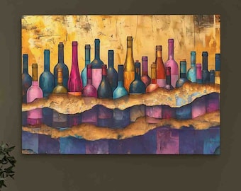 Wine Bottles Art Print | Bar Wall Decor for Wine Enthusiasts