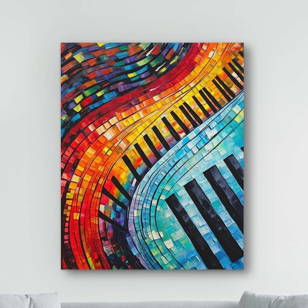 Piano Bliss - Abstract Piano Painting Luxury Canvas Wall Art Print