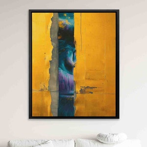 Gorilla Gold Canvas Art | Modern Wildlife Portraiture | Enigmatic Jungle Decor