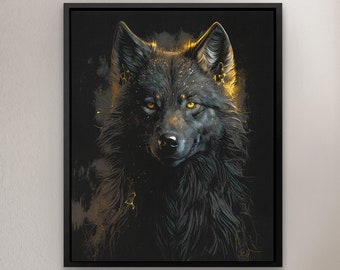 Black Wolf Canvas Print - Animal Wall Art