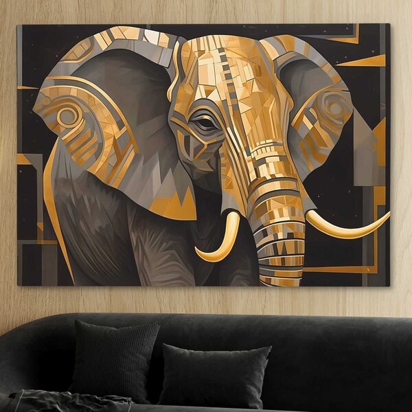 Large Elephant Painting Etsy