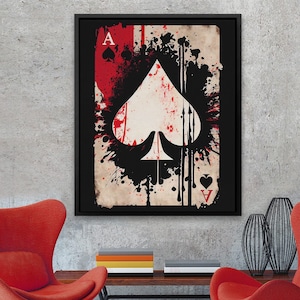 Ace of Spades Poker Card Artwork - Perfect Wall Decor for Poker Enthusiasts