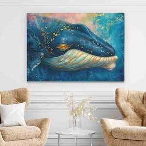 Whale&#39;s Voyage Art Print, Ocean Wall Art, Whale Decor