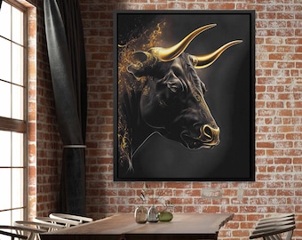 Doek Gouden stier – Abstracte beurskunst