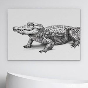 Alligator Shuffle Kunstdruck Alligator Wanddekor Moderne Alligator Kunstwerk