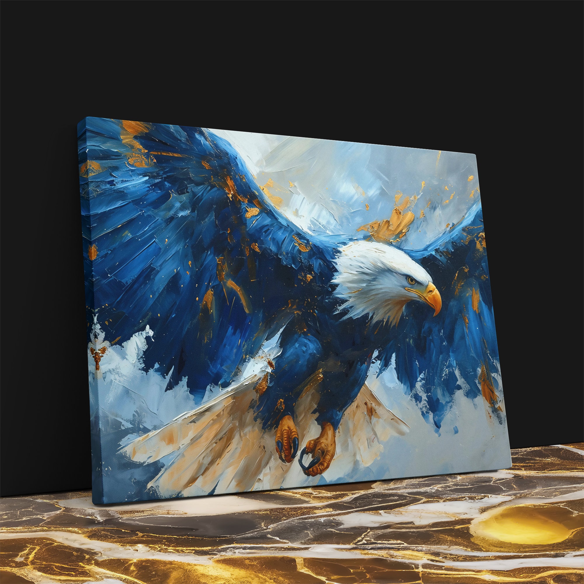 Blue Eagle Flying Canvas Print – Majestic Wildlife Wall Art - Etsy