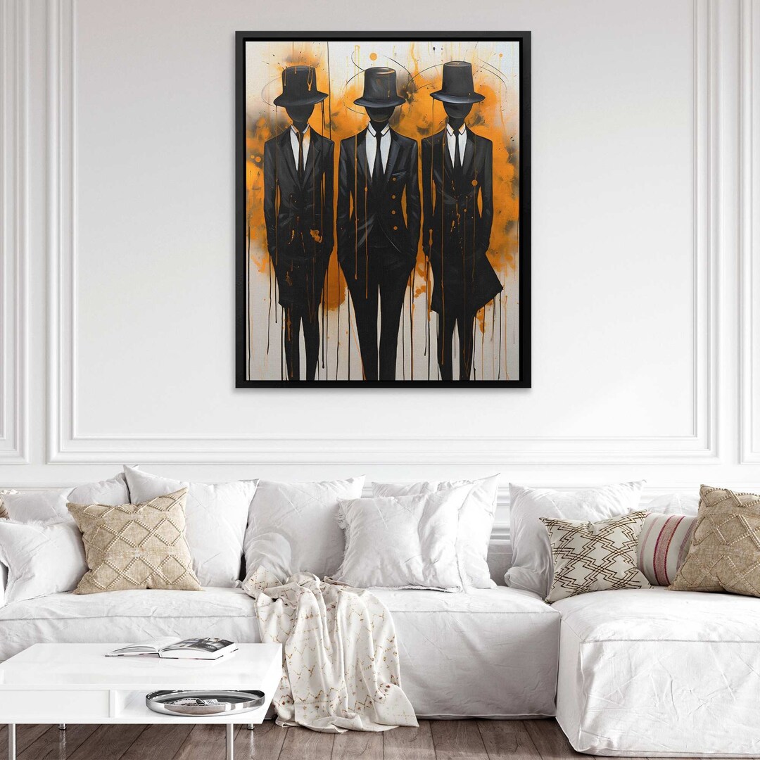 Stylish Trio Black and Gold Art, Abstract Canvas Print, Kitchen Decor ...