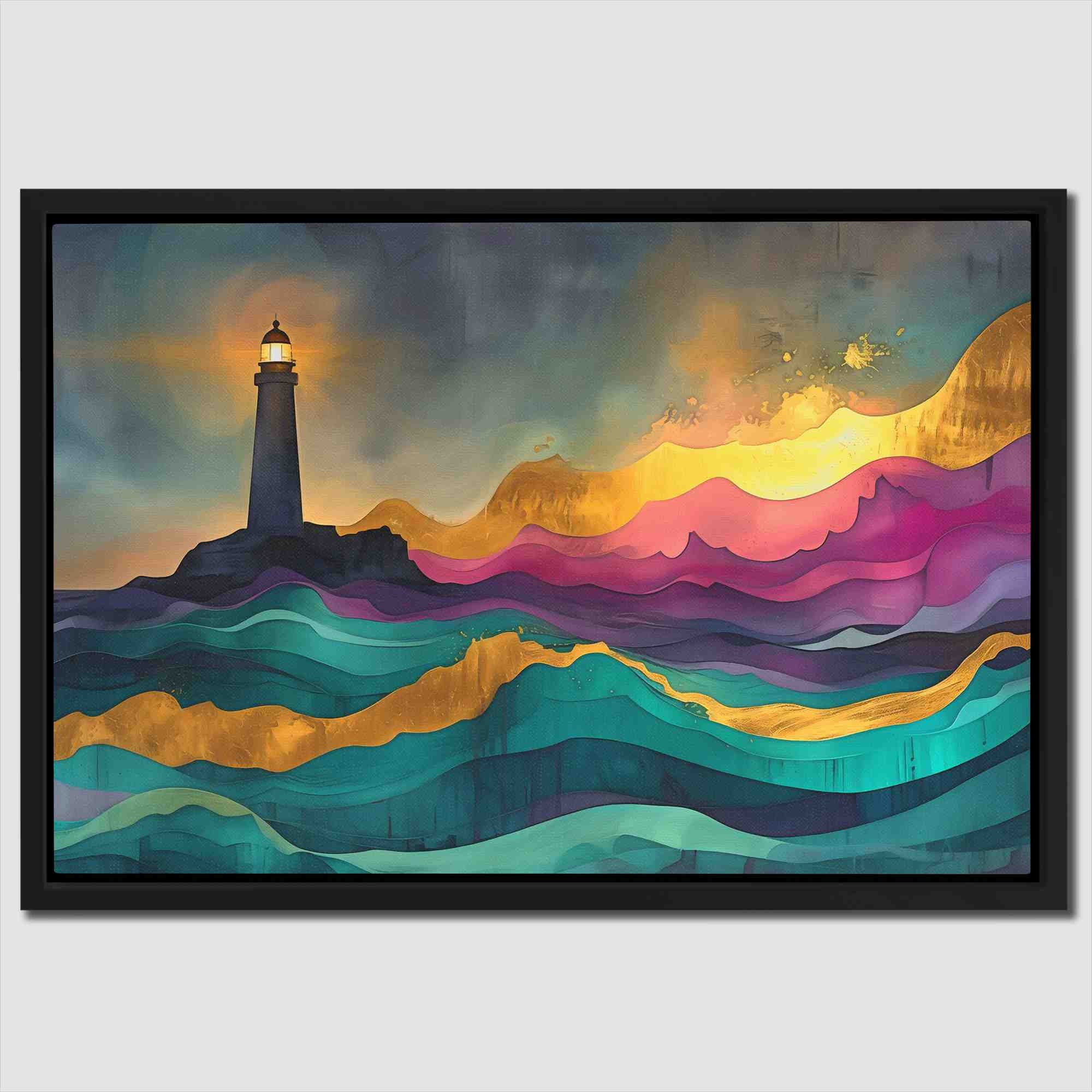 Beacon of Hope Lighthouse Sunset Canvas Art, Inspirational Nautical ...