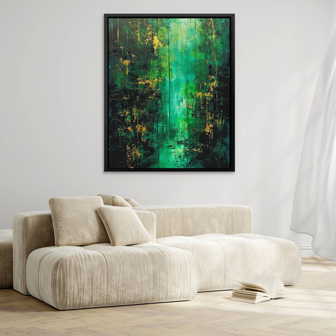 Emerald Green Abstract Art Canvas Print – Modern Wall Decor - Etsy