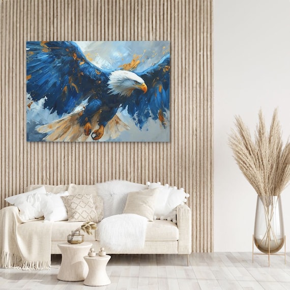 Blue Eagle Flying Canvas Print – Majestic Wildlife Wall Art - Etsy