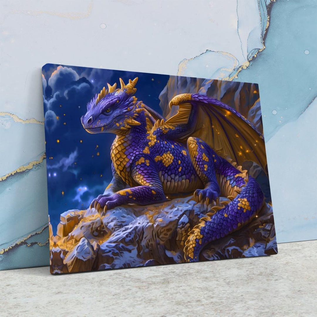 Dreamy Dragon Canvas Print | Mystical Fantasy Wall Art - Etsy