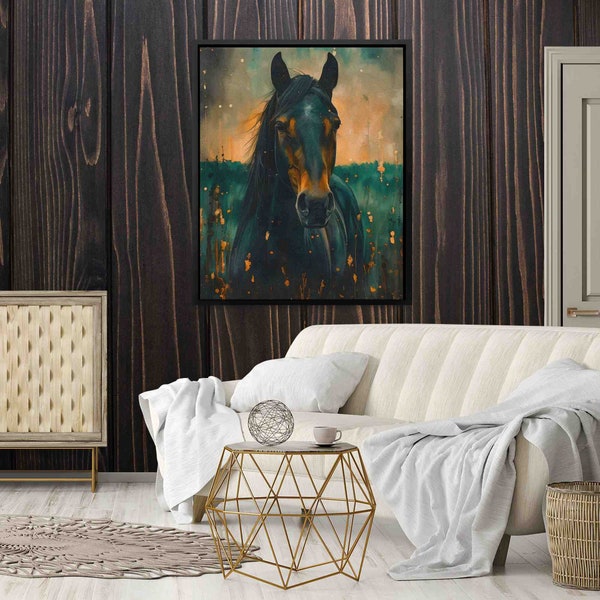 Equine Art, Majestic Stallion Canvas Print, Atmospheric Home Decor