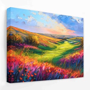 Ocean Golf Course Art Print - Vibrant Golfing Landscape, Decor for Golf Lovers