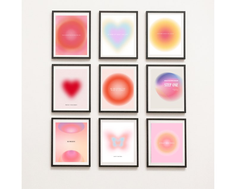 Gallery Wall Set of 20 Art Prints Dorm Decor Positive Affirmation Wall