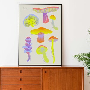 Cartel de setas retro, impresión trippy, arte de pared imprimible estético, impresión de arte, descarga digital, descarga instantánea, ilustración digital