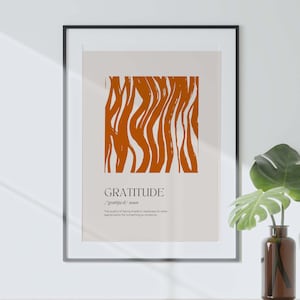Gratitude Definition Groovy Wavy Vintage Quote Art, Aesthetic Wall Art, Digital Download Print