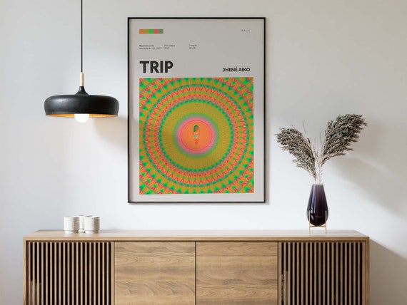 【額縁付き】jhene aiko trip ジャネーアイコ A2ポスター Jhené Aiko Trip Album Art Poster - Home Decor - Wall Art
