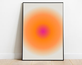 Orange Gradient Aura Art Print | Aesthetic Glowing Poster (Digital Download)