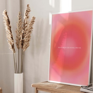 Gradient Aesthetic Aura Poster, Trendy Wall Art, Retro Gradient Poster, Affirmation Poster - What Is Meant For You, Aesthetic Room Decor