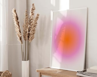 Orange Gradient Aura Print | Abstract Glowing Wall Art (Digital Download)