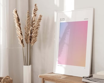 555 Angel Number Print, Gradient Wall Art (Digital Download)