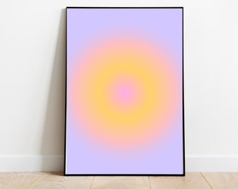 Gradient Aura Art Print | Abstract Purple Yellow (Digital Download)