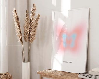Poster Energie-Aura Schmetterling: abstrakte Kunst mit Farbverlauf (Digitaler Download)
