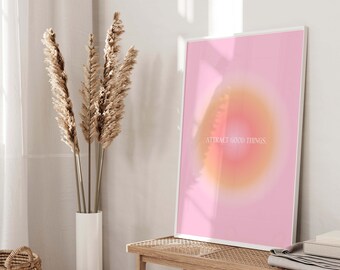 Gradient Aesthetic Aura Poster, Trendy Retro Wall Art (Digital Download)