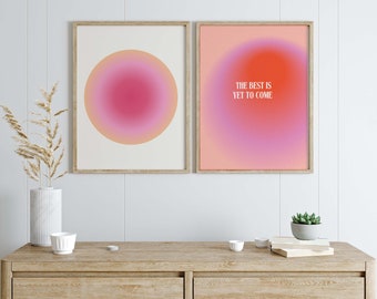 Affirmation Aura Poster, Poster Esthétique tendance à gradient d'énergie, lot de 2