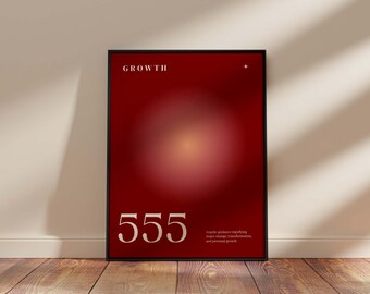 555 Angel Number Gradient Poster: Aura Aesthetic Wall Art (Digital Download)